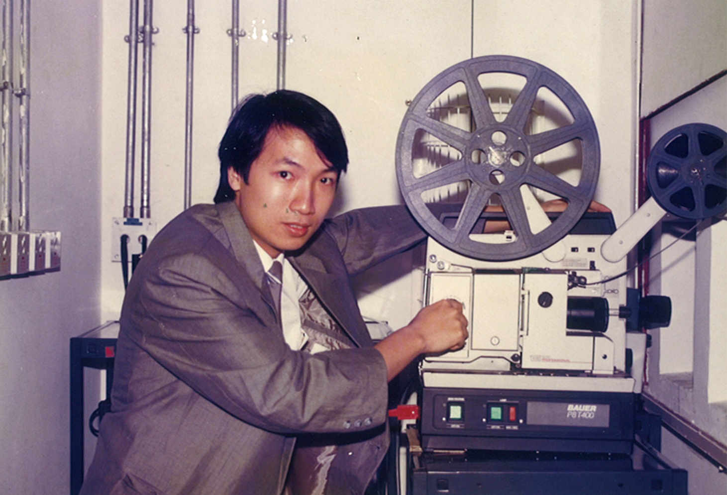 Cosmo’s founder, Philip Yeung Chi Ho hands-on with Bell and Howell’s 16mm Film Projector